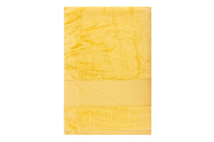 Рушник жовтий махровий зеро твіст з бордюром 100*150см 600г/м2 ГМ Текстайл