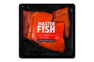 Филе-кусочки из лососевых Master Fish х/к 1с лоток 400г