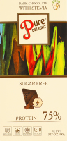 Шоколад 75% чорний з протеїном Pure Delight к/у 90г