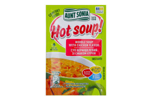Суп миттєвого приготування вермішелевий зі смаком курки Hot soup! Aunt Sonia м/у 15г