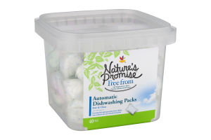 Nature's Promise Automtic Dishwashing Packs Free & Clear - 40 CT