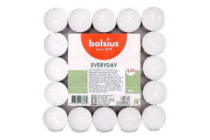 Свічки чайні білі Bolsius 50 шт*3,5 год