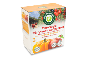 Сок-смузи прямой отжим с мякотью стерилизированный фасованный асептическим способом яблочно-тыквенный Garden Gadz к/у 3л