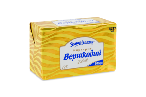 Маргарин 72% столовий Вершковий особий Запорізький м/у 500г