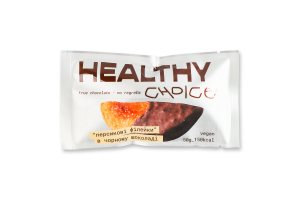 Філейки персикові сушені в чорному шоколаді Healthy Choice м/у 50г