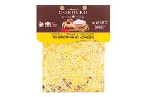 Ризотто с белыми грибами и шафраном Cordero в/у 200г