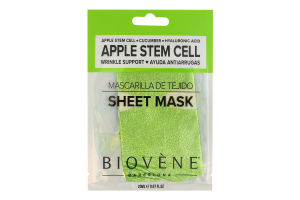 Маска для обличчя тканинна проти зморшок Стовбурові клітини яблука Biovene 20мл