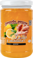 Джем Імбир з лимоном Здорова родина с/б 350г
