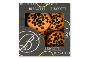 Печенье сдобное песочно-отсадное Американское с кусочками глазури Biscotti к/у 0.205кг
