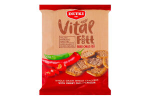 Крекери цільнозернові пшеничні з смаком солодкого чилі без додавання цукру Vital Fitt Detki м/у 100г