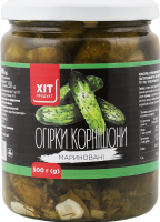 Огірки корнішони мариновані 500г твіст/б Хіт Продукт