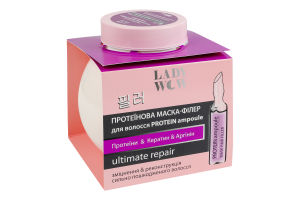 Маска-філер для волосся протеїнова Ultimate repair Protein ampoule Lady Wow 480мл
