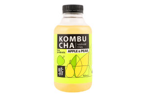 Напиток брожения фильтрованный непастеризованный с сахаром Apple&Pear Kombucha Vit-Fit п/бут 0.5л