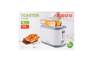 Тостер White stripes біло-сірий пластик 930Вт Ardesto
