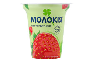 Йогурт 2% с наполнителем фруктовым пастеризованным Клубника Молокія ст 240г