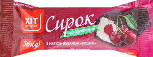 Сирок глазурований 15% з наповнювачем Вишня Хіт продукт м/у 36г