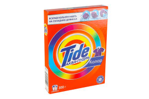 Засіб мийний синтетичний порошкоподібний Color Аква-Пудра Tide 300г