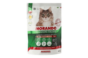 Корм д/котів з яловичиною та свининою сухий 400г д/п Morando Tradizioni