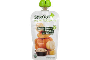 Sprout Organic Toddler Puree Peach, Banana & Pumpkin with Quinoa