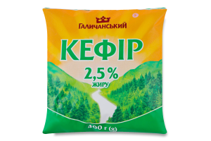 Кефир 2.5% Галичанський м/у 400г