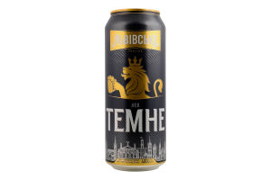 Пиво 480мл 4.7% темное пастеризованное Лев Темное Львівське ж/б
