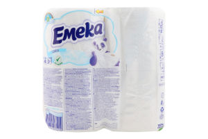 Папір туалетний 3-х шаровий White Emeka 4шт