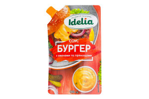 Соус майонезний з овочами та прянощами Бургер Idelia д/п 180г