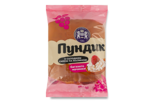 Булочка з солодким сиром та малиною Пундик Кулиничі м/у 85г