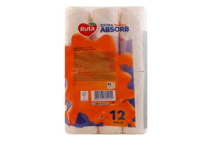 Рушники паперові 3-х шарові Extra Absorb Selecta Ruta 12шт
