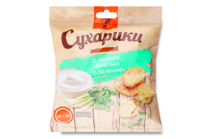 Сухарі 7 пшеничні 90 г зі смаком сметани із зеленню