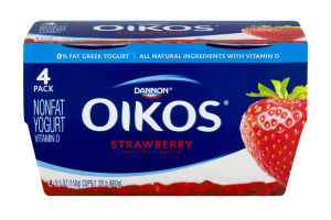 Dannon Oikos Nonfat Yogurt Strawberry - 4 PK
