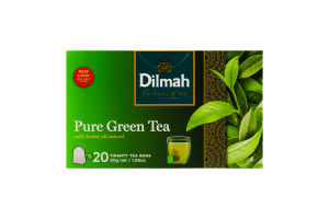 Чай зеленый цейлонский байховый мелкий Pure green Dilmah в/с к/у 20х1.5г