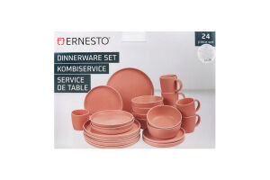 Набір посуду Ernesto рожевий матовий 24 предмети