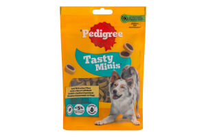 Корм сухий додатковий для дорослих собак з яловичиною та сиром Tasty minis Pedigree д/п 140г