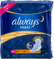 Always Maxi Overnight Pads - 48 CT