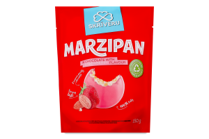 Марципан в білому шоколаді з ароматом полуниці 150г д/п Skriveru