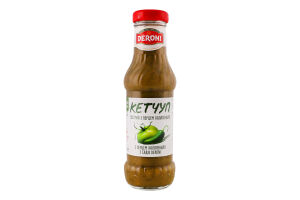 Кетчуп гострий з перцем халапеньйо та зеленими томатами Deroni с/пл 320г