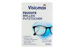 Серветки вологі Visiomax для чищення окулярів