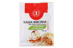 Каша овсяная мгновенного приготовления с яблоком и корицей ТМ "1" м/у 40г