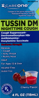CareOne Tussin DM Nighttime Cough Suppressant Cherry