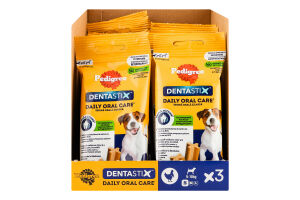 Корм сухий додатковий для дорослих собак маленьких порід старших за 4міс DentaStix Pedigree м/у 45г