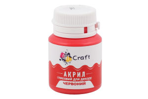 Фарба акрилова д/декору червона глянсова 20мл АртКрафт