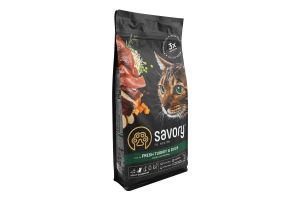 Корм сухой для взрослых котов Fresh Turkey&Duck Savory м/у 2кг