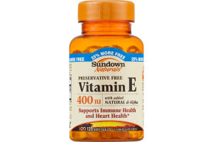 Sundown Naturals Vitamin E 400IU Softgels - 125 CT
