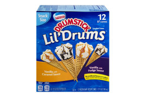 Nestle Drumstick Lil' Drums Frozen Dairy Dessert Cones Variety Pack - 12 CT