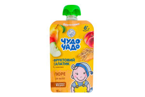 Пюре ОКЗДХ Чудо чадо зі свіжих фруктів з 6м+ 90г х6