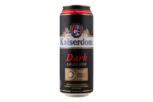 Пиво 0.5л 4.7% темне фільтроване пастеризоване Lager Dark Kaiserdom з/б