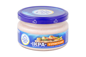 Продукт з ікрою океанічної риби та креветками пастеризований Ікра Водний світ c/б 160г