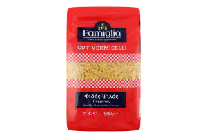 Вироби макаронні з твердих сортів пшениці Cut vermicelli Famiglia м/у 500г
