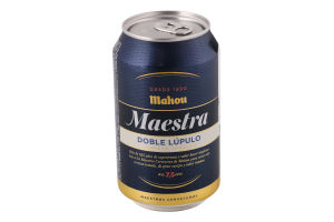 Пиво 330мл 7.5% світле фільтроване пастеризоване Maestra Mahou з/б